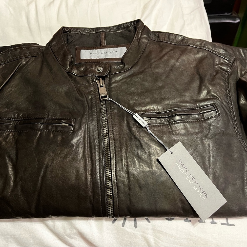 Andrew Marc Men Leather Jacket - Picture 15 of 16